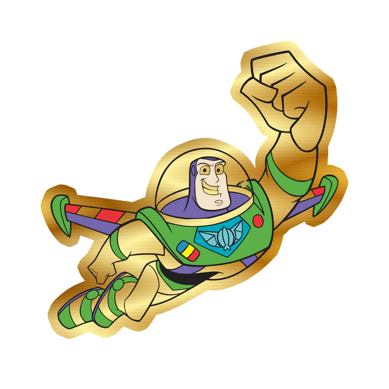 Toy Story Buzz Lightyear Gold Chrome Vinyl Sticker - Custom Size