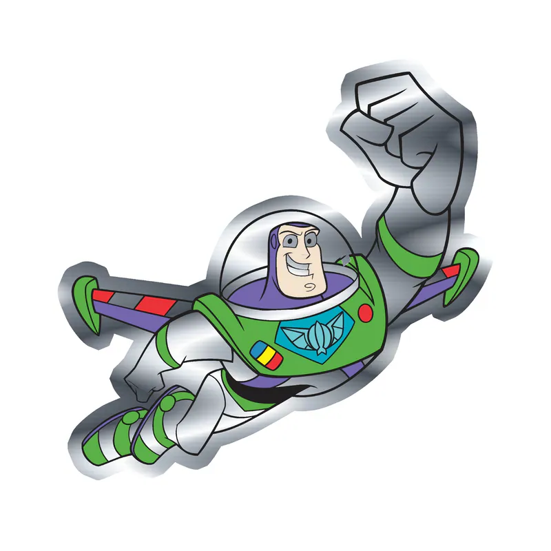 Toy Story Buzz Lightyear Silver Chrome Vinyl Sticker - Custom Size
