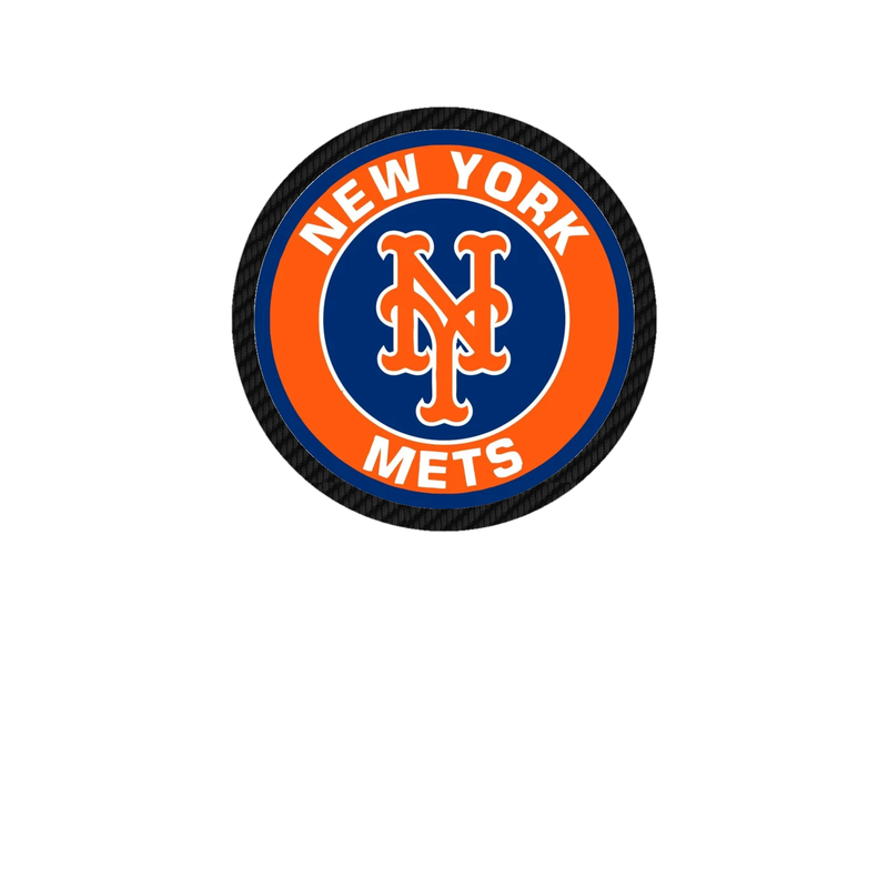 New York Mets - Orange Circle With NY - Carbon Fiber Vinyl Sticker - Custom Size