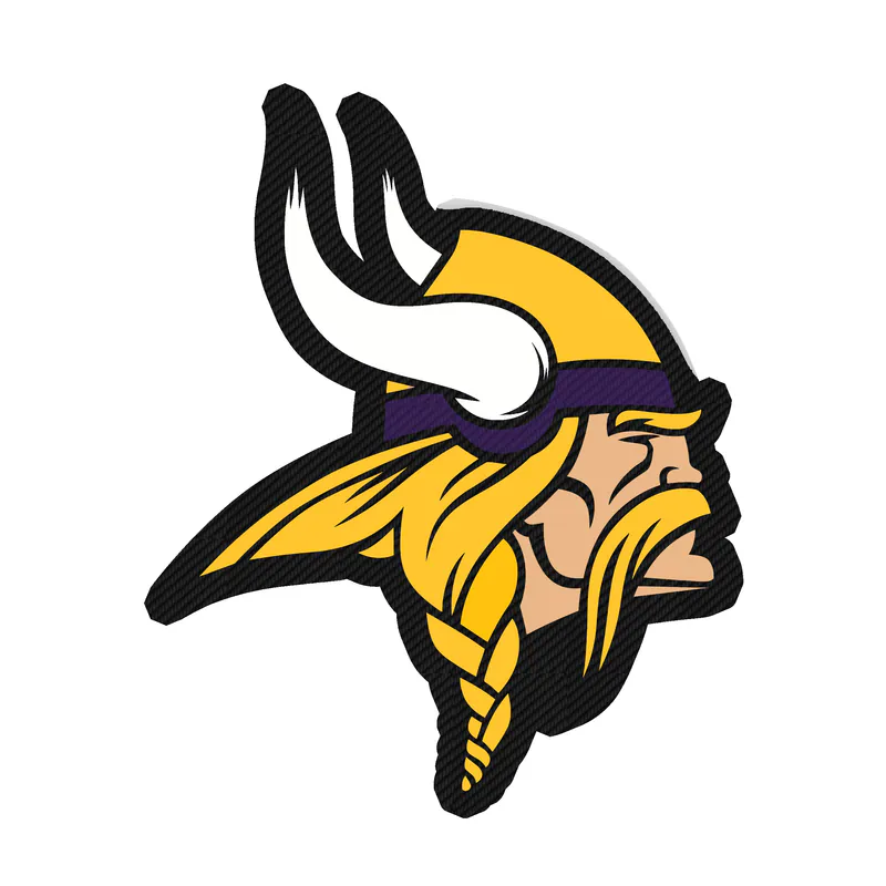Minnesota Vikings - Viking Head - Carbon Fiber Vinyl Sticker - Custom Size