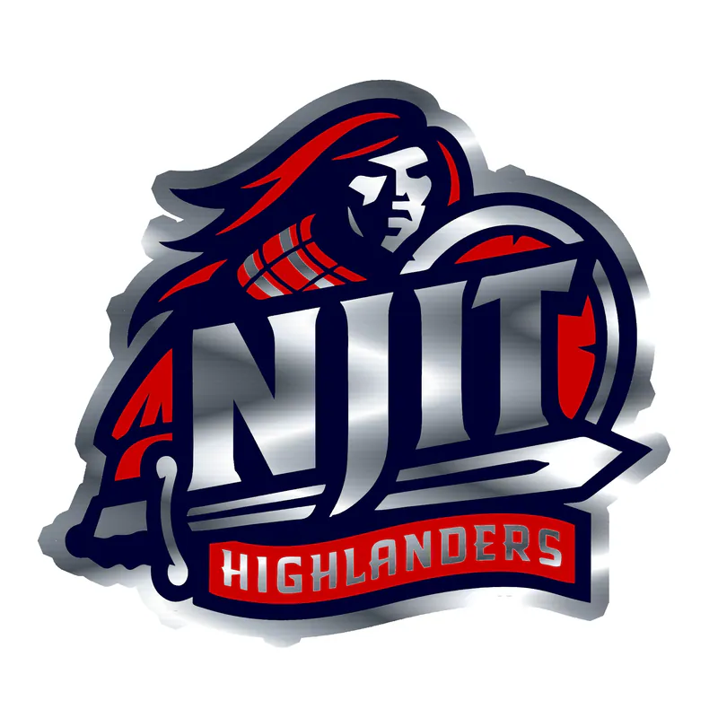 NJIT Highlanders Silver Chrome Vinyl Decal - Custom Size