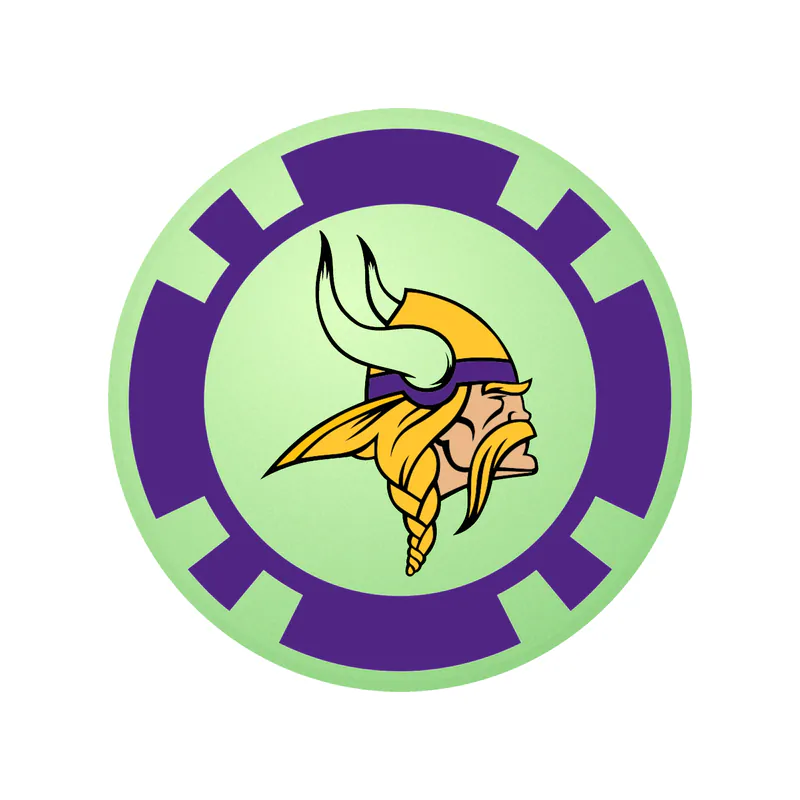 Minnesota Vikings - Poker Chip - Glow in the Dark Vinyl Sticker - Custom Size