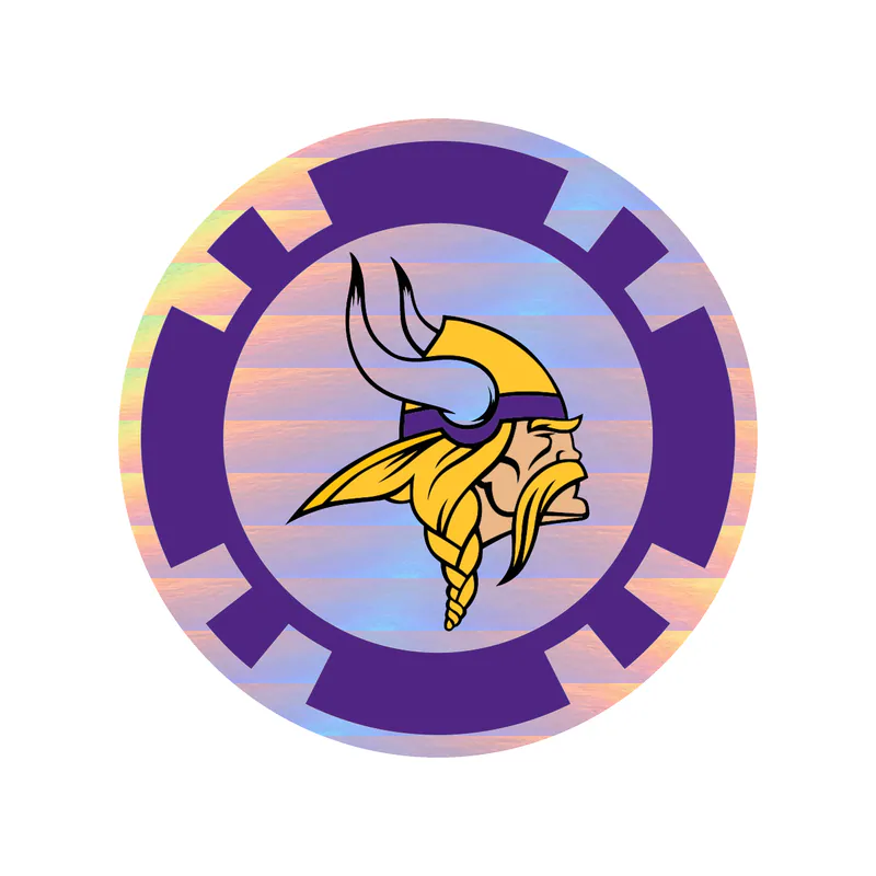 Minnesota Vikings - Poker Chip - Holographic Vinyl Sticker - Custom Size