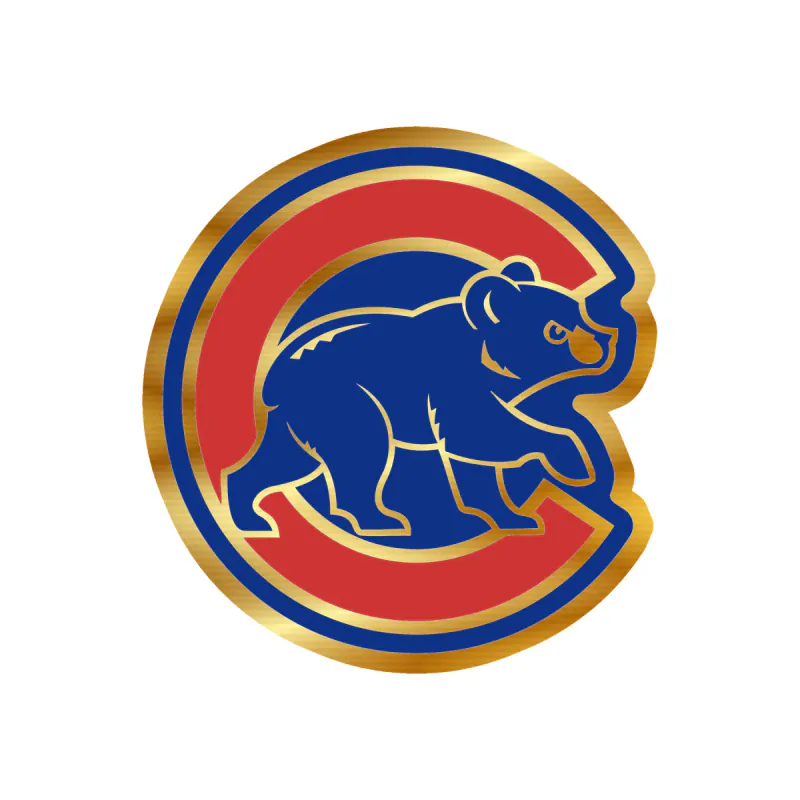 Chicago Cubs - C With Cub - Gold Chrome Vinyl Sticker - Custom Size
