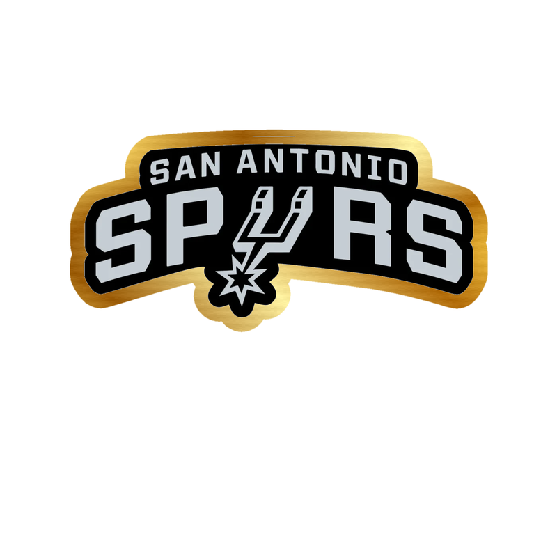 San Antonio Spurs - Image 1 - Gold Chrome Vinyl Sticker - Custom Size