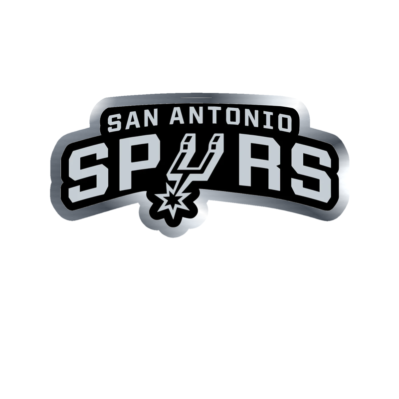 San Antonio Spurs - Image 1 - Silver Chrome Vinyl Sticker - Custom Size