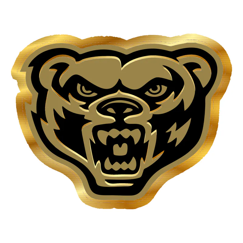 Oakland University - Image 1 - Gold Chrome Vinyl Sticker - Custom Size