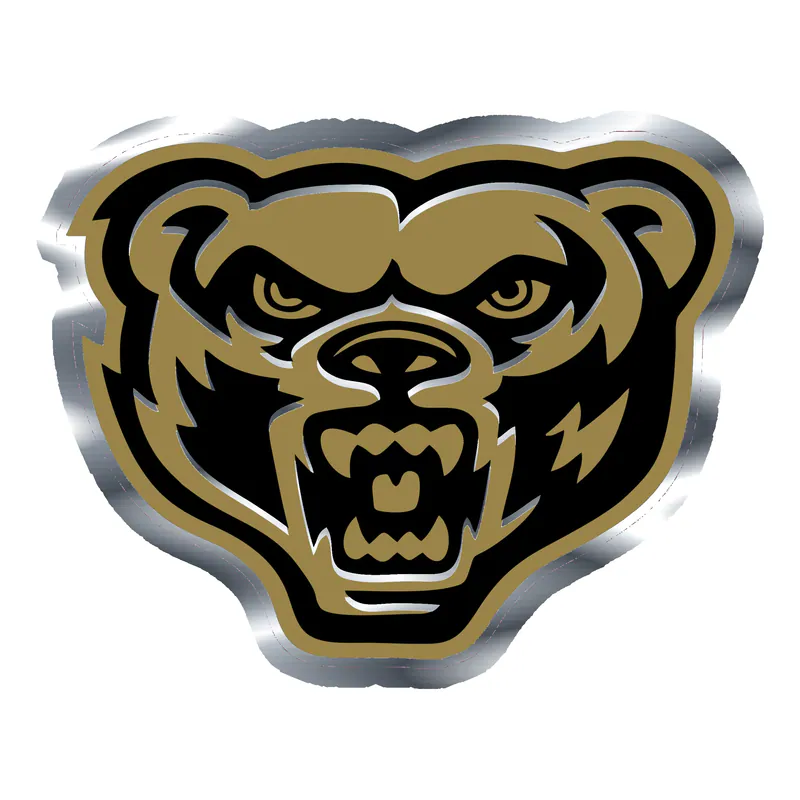 Oakland University - Image 1 - Silver Chrome Vinyl Sticker - Custom Size
