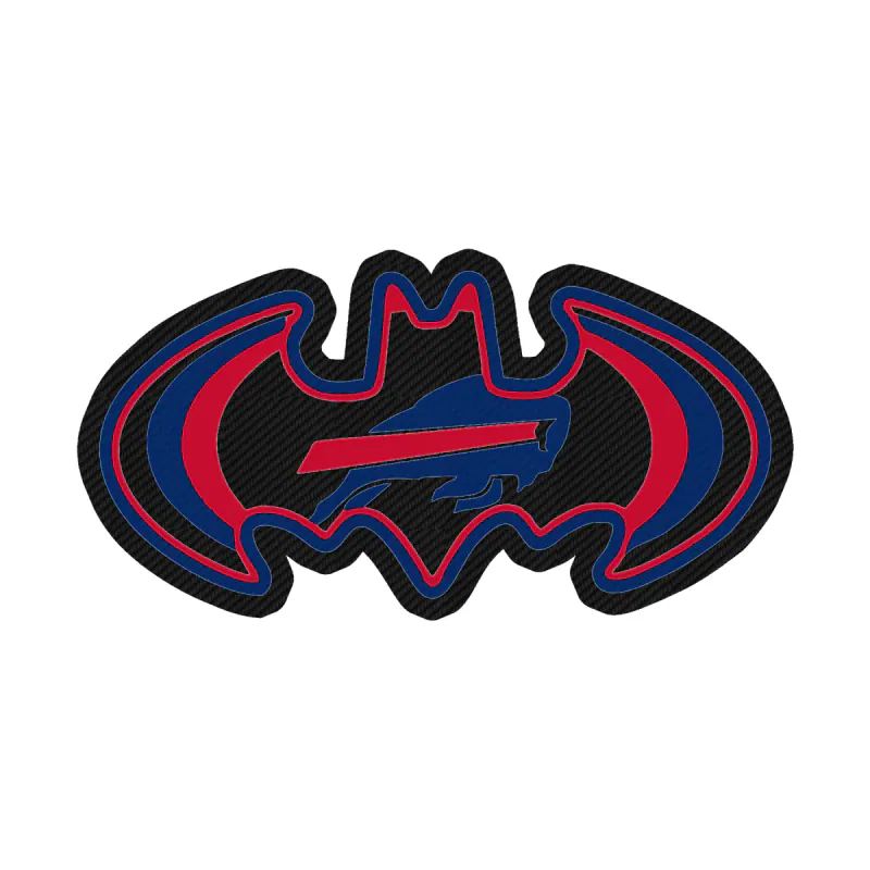 Buffalo Bills - Bat - Carbon Fiber Vinyl Sticker - Custom Size