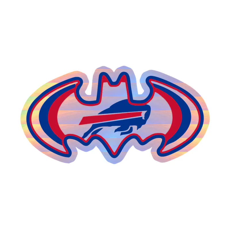 Buffalo Bills - Bat - Holographic Vinyl Sticker - Custom Size