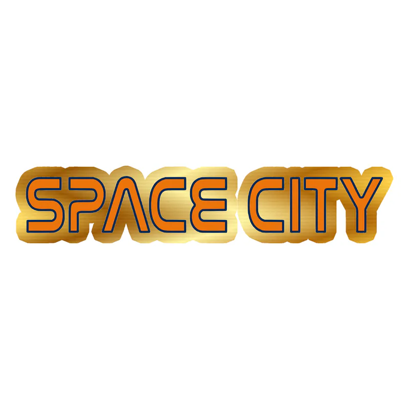 Houston Astros - Space City - Gold Chrome Vinyl Sticker - Custom Size