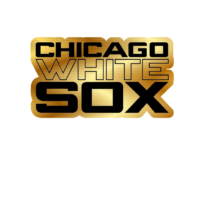 Chicago White Sox - Name - Gold Chrome Vinyl Sticker - Custom Size