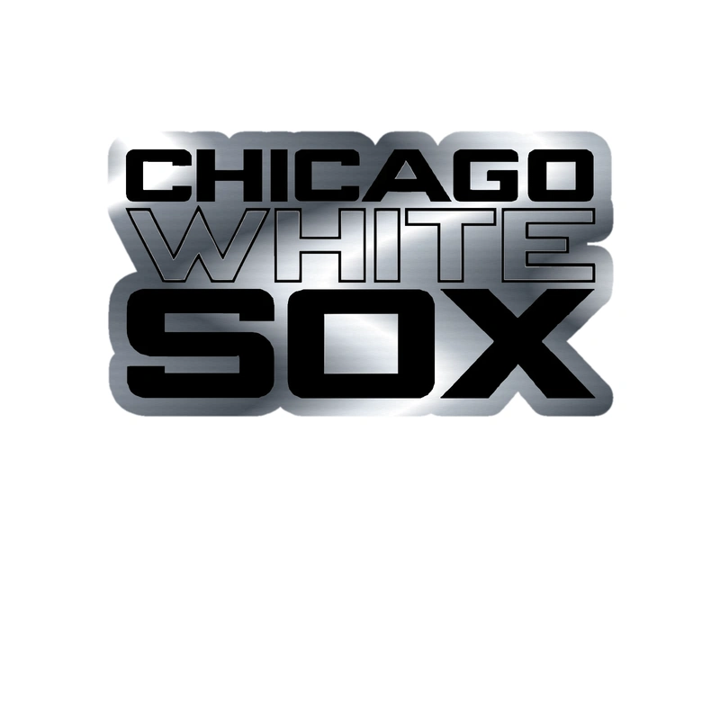 Chicago White Sox - Name - Silver Chrome Vinyl Sticker - Custom Size