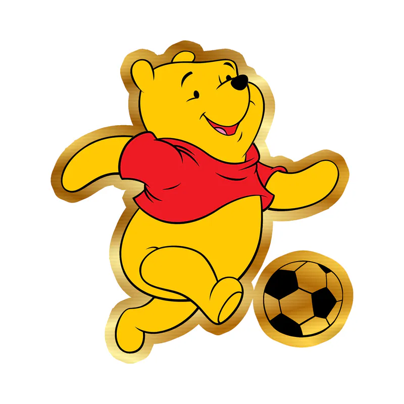 Winnie The Pooh - Gold Chrome Vinyl Sticker - Custom Size