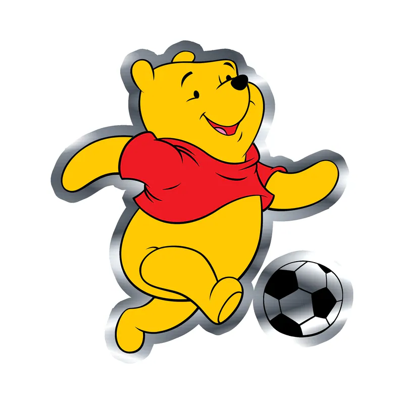 Winnie The Pooh - Silver Chrome Vinyl Sticker - Custom Size