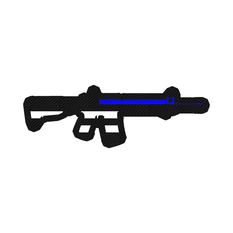 Blue Line American Flag Weapon  Carbon Fiber Vinyl Decal - custom size