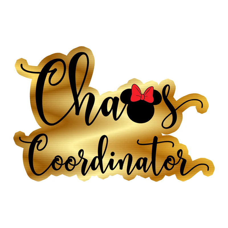 Chaos Coordinator Gold Chrome Vinyl Sticker - Custom Size