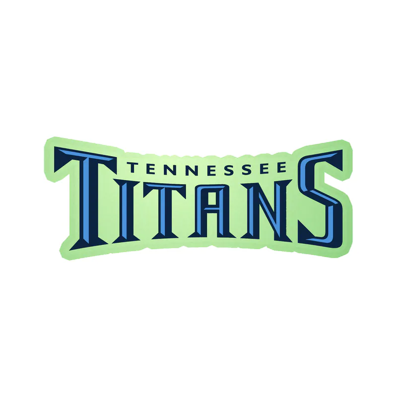Tennessee Titans - Blue Lettering - Glow in the Dark Vinyl Sticker - Custom Size