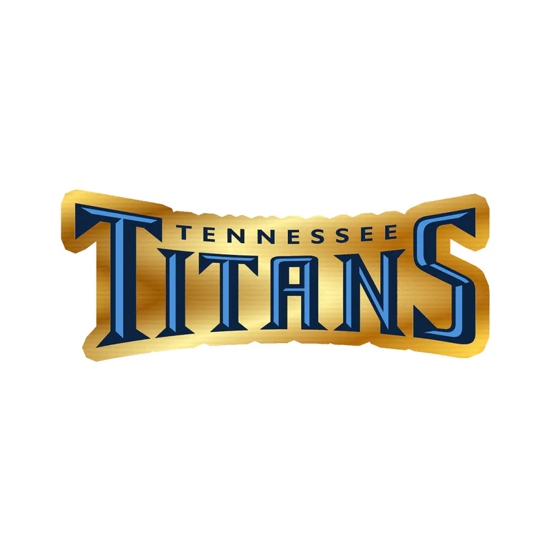 Tennessee Titans - Blue Lettering - Gold Chrome Vinyl Sticker - Custom Size
