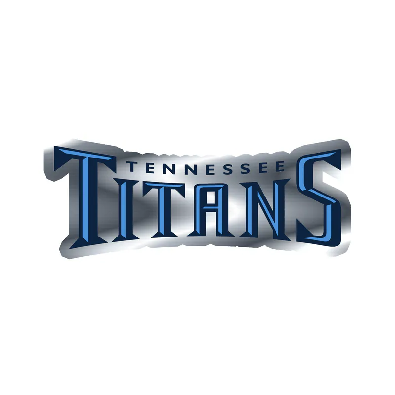 Tennessee Titans - Blue Lettering - Silver Chrome Vinyl Sticker - Custom Size