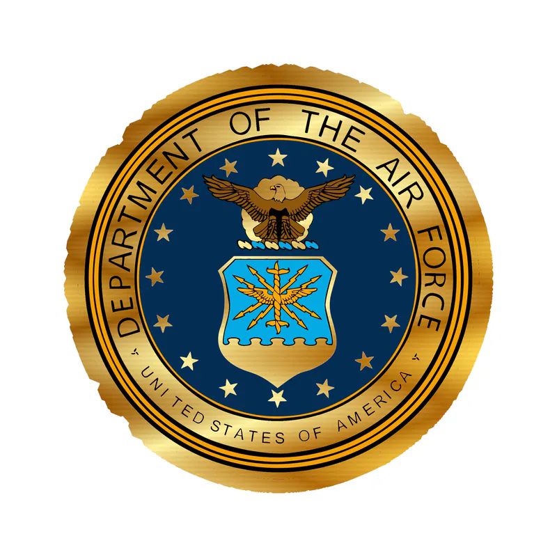 Air Force Seal Gold Chrome Vinyl Decal