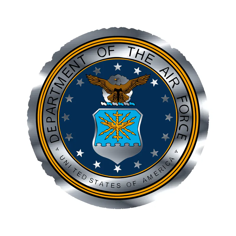 Air Force Seal Silver Chrome Vinyl Decal