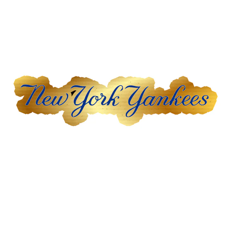 New York Yankees - Name Cursive - Gold Chrome Vinyl Sticker - Custom Size