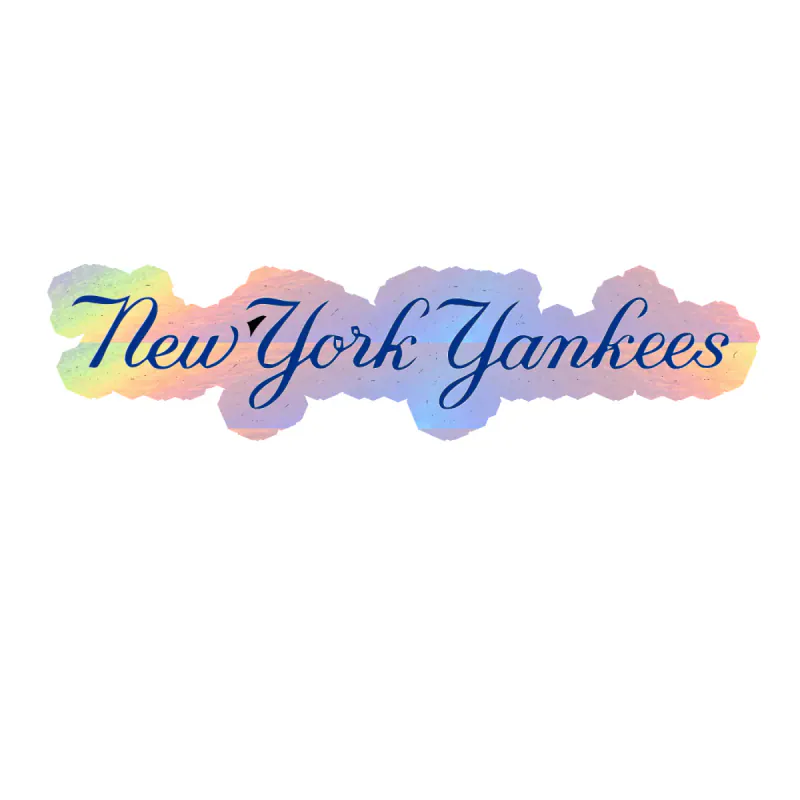 New York Yankees - Name Cursive - Holographic Vinyl Sticker - Custom Size