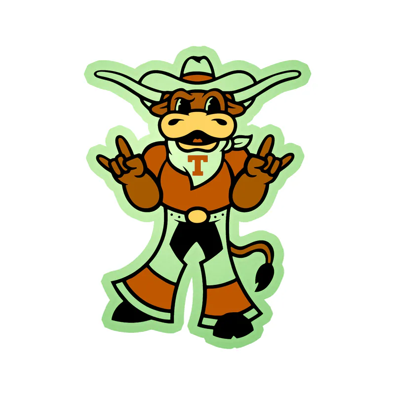 Texas Longhorns - Image 2 - Glow in the Dark Vinyl Sticker - Custom Size