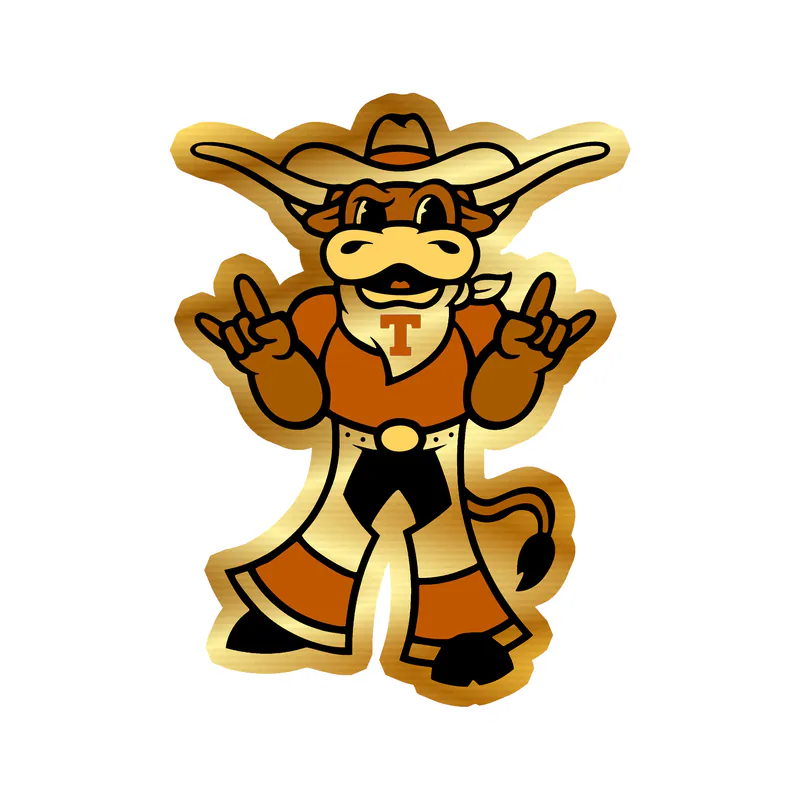 Texas Longhorns - Image 2 - Gold Chrome Vinyl Sticker - Custom Size