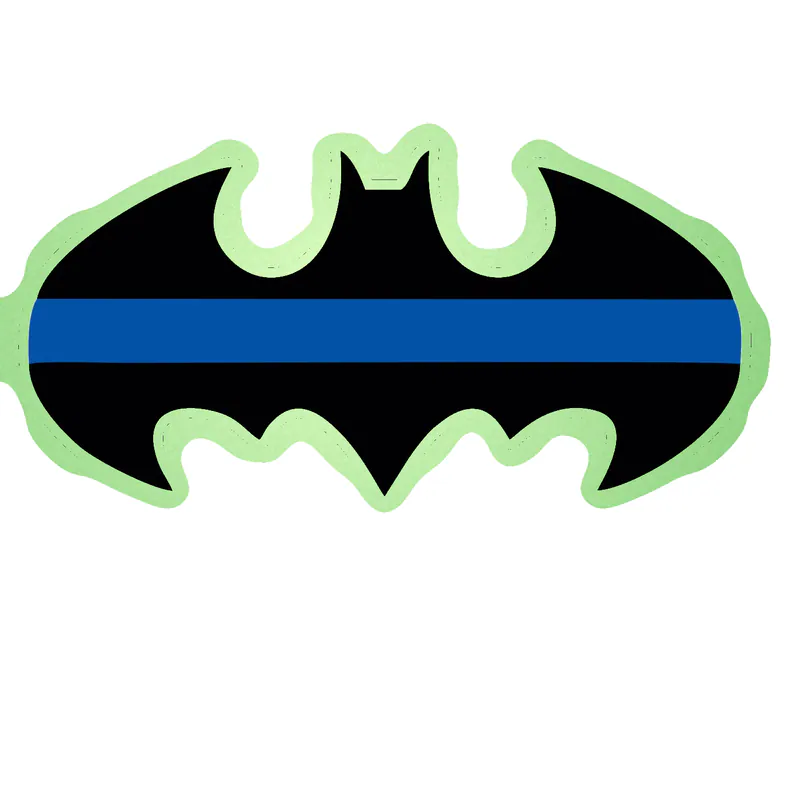 Batman Blue Line Glow in the Dark Vinyl Decal - custom size