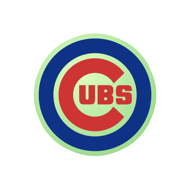 Chicago Cubs - Circle With Cubs In Middle - Glow in the Dark Vinyl Sticker - Custom Size