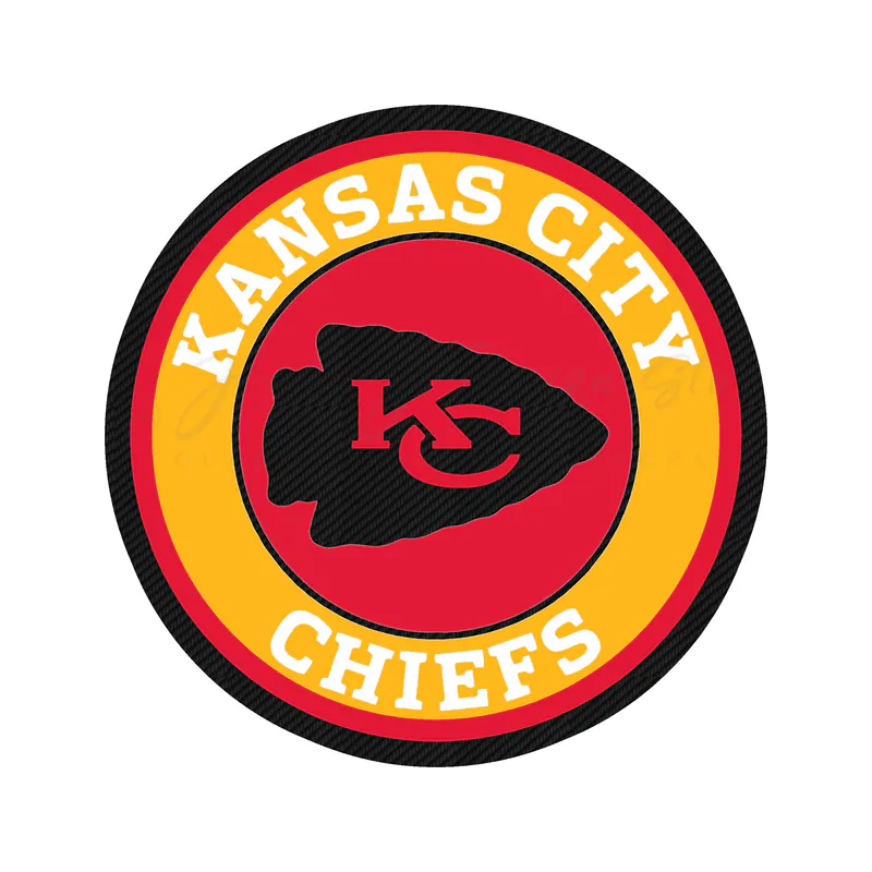 Kansas City Chiefs - Round KC - Carbon Fiber Vinyl Decal