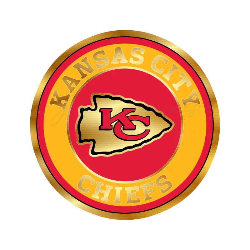 Kansas City Chiefs - Round KC - Gold Chrome Vinyl Decal
