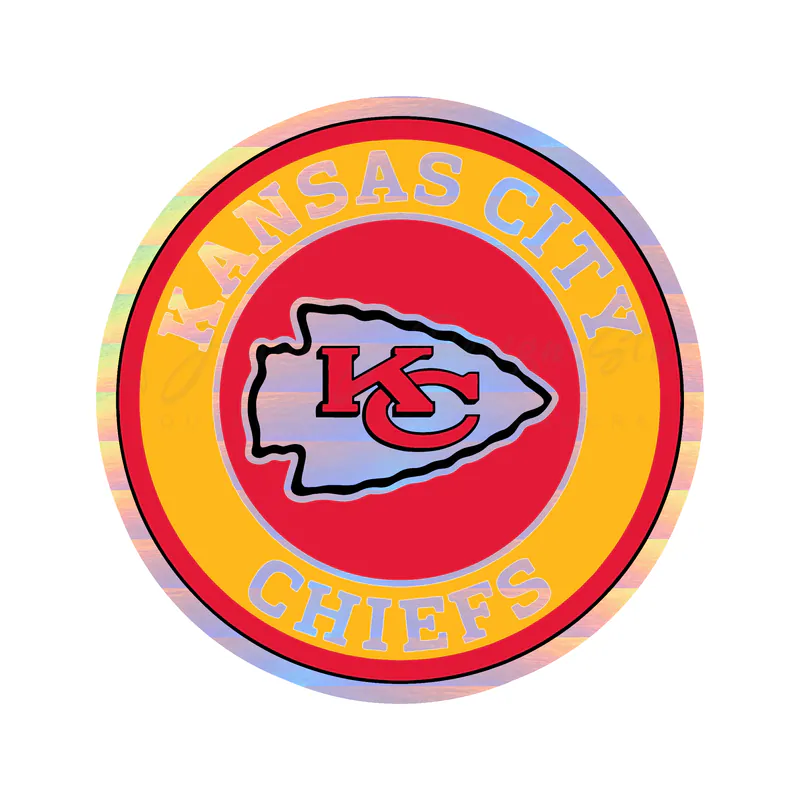 Kansas City Chiefs - Round KC - Holographic Vinyl Decal