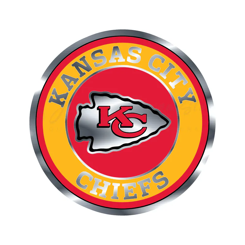 Kansas City Chiefs - Round KC - Silver Chrome Vinyl Decal
