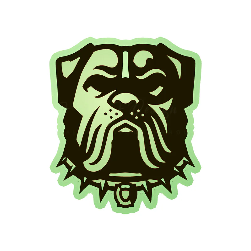 Cleveland Browns - 2023 Dawg Head - Full Color - Glow in the Dark Vinyl Sticker - Custom Size