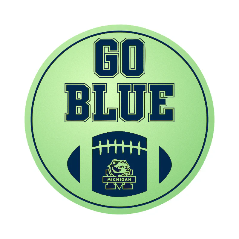 Michigan Wolverines - Yellow Circle - Full Color - Glow in the Dark Vinyl Sticker - Custom Size