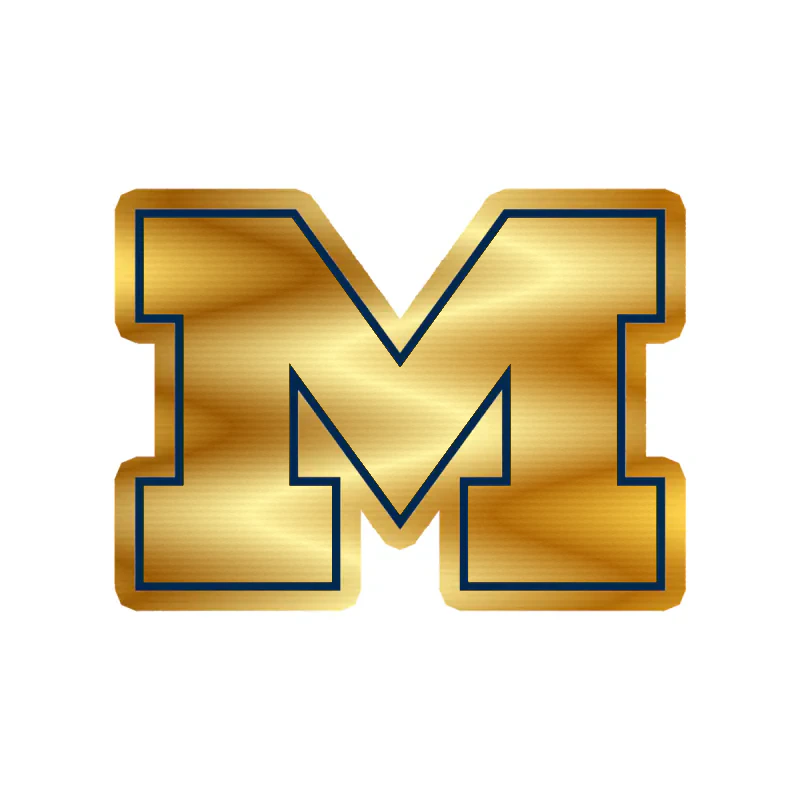 Michigan Wolverines - Image 3 - Gold Chrome Vinyl Decal - Custom Size