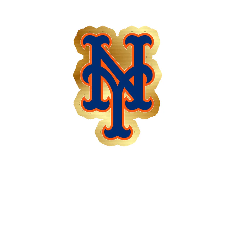 New York Mets - Blue NY - Gold Chrome Vinyl Sticker - Custom Size