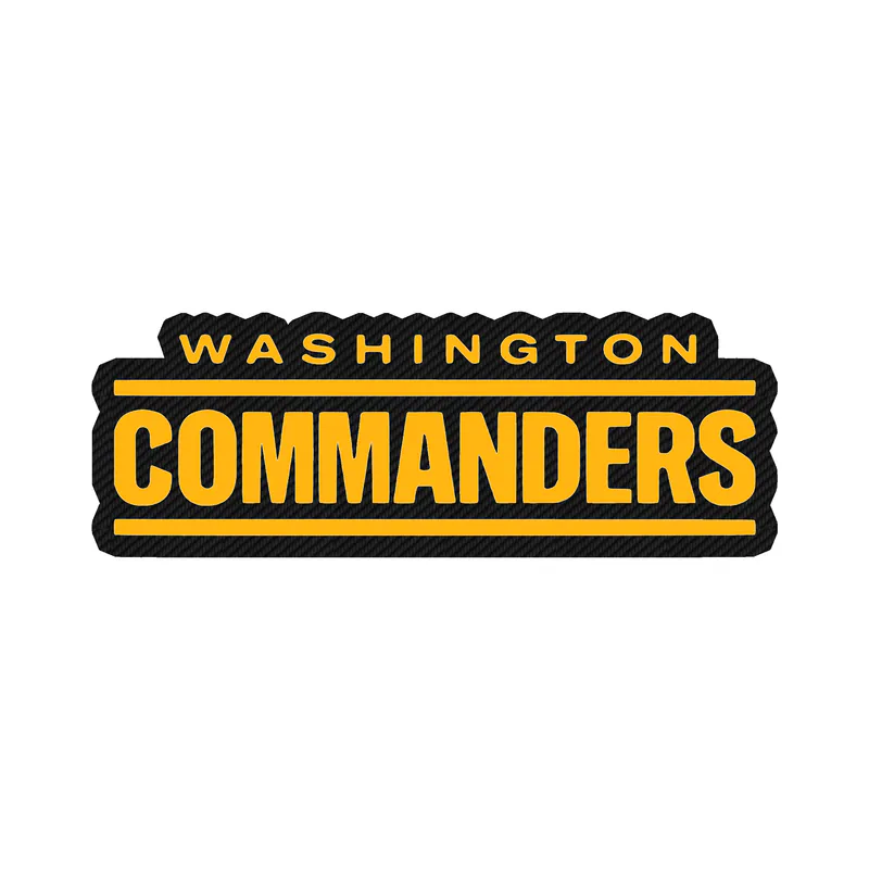 Washington Commanders - Yellow Words- Carbon Fiber Vinyl Sticker - Custom Size