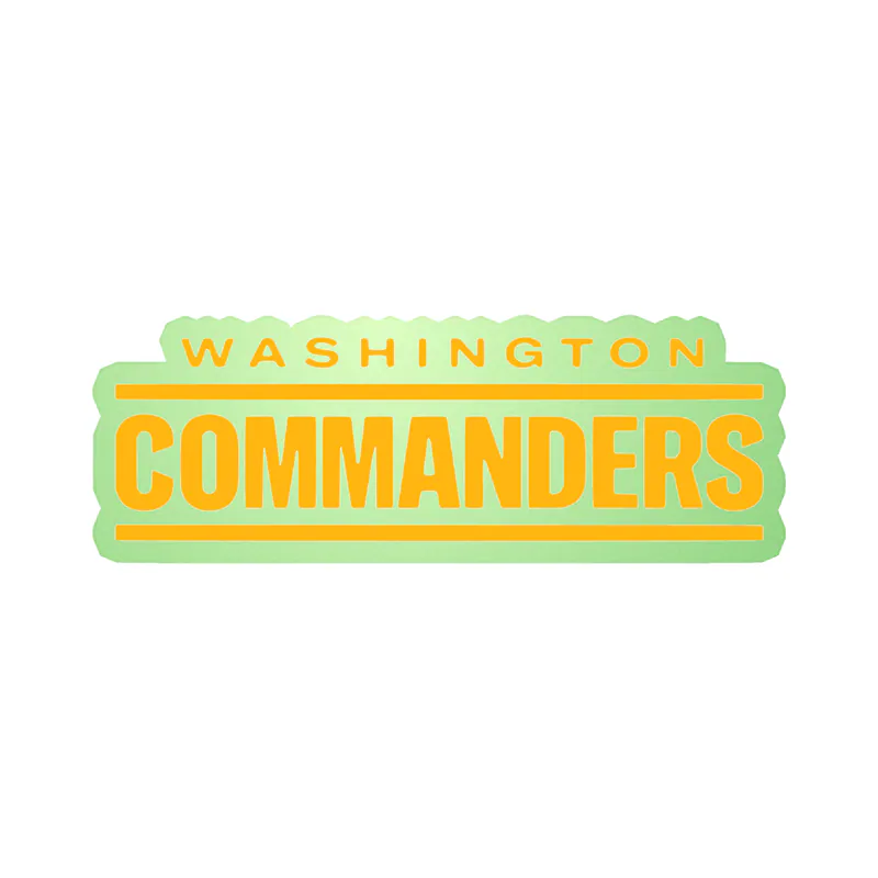 Washington Commanders - Yellow Words- Glow in the Dark Vinyl Sticker - Custom Size