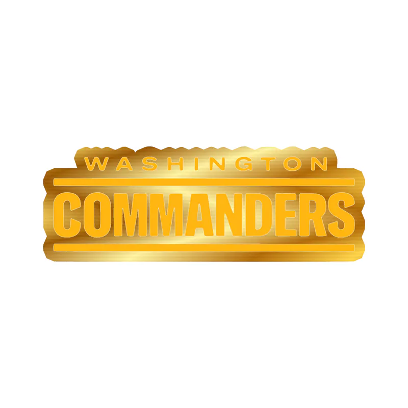 Washington Commanders - Yellow Words- Gold Chrome Vinyl Sticker - Custom Size