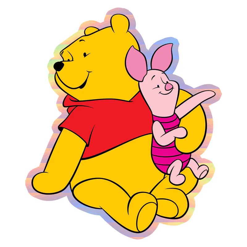 Winnie The Pooh - Pooh and Piglet - Holographic Vinyl Sticker - Custom Size