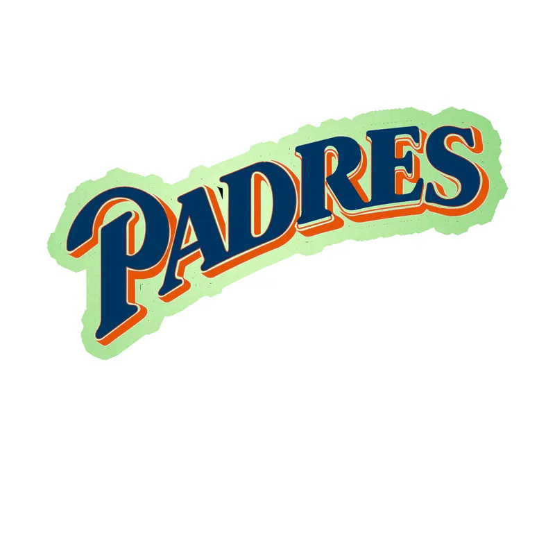 San Diego Padres - Curved Padres - Glow in the Dark Vinyl Sticker - Custom Size