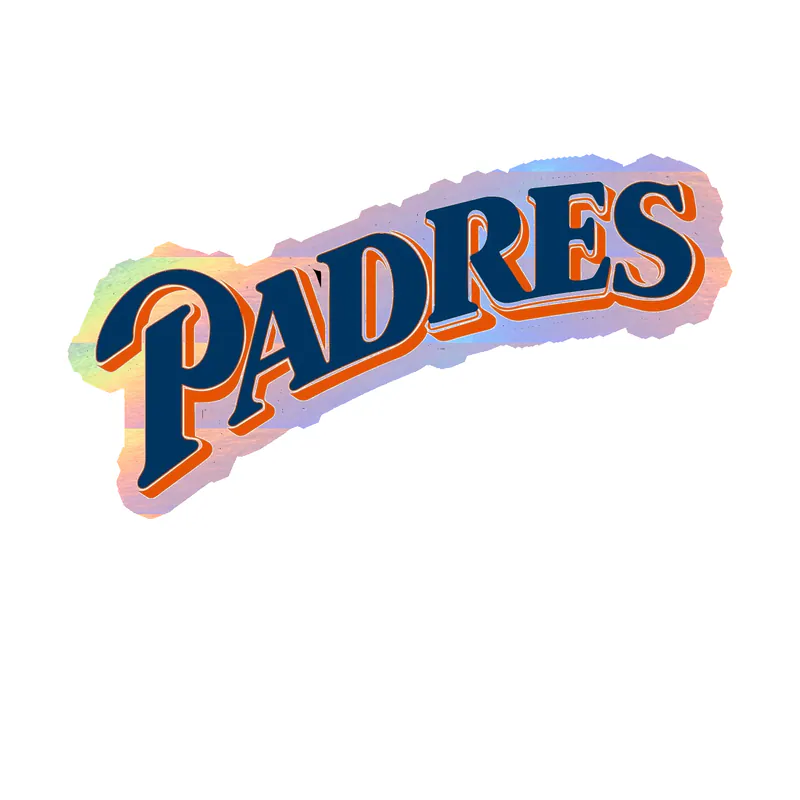 San Diego Padres - Curved Padres - Holographic Vinyl Sticker - Custom Size