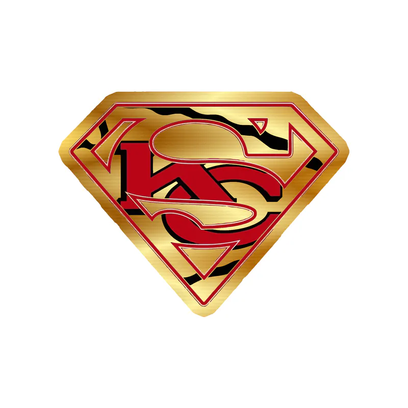 Kansas City Chiefs - Superman - Gold Chrome Vinyl Sticker – Custom Size