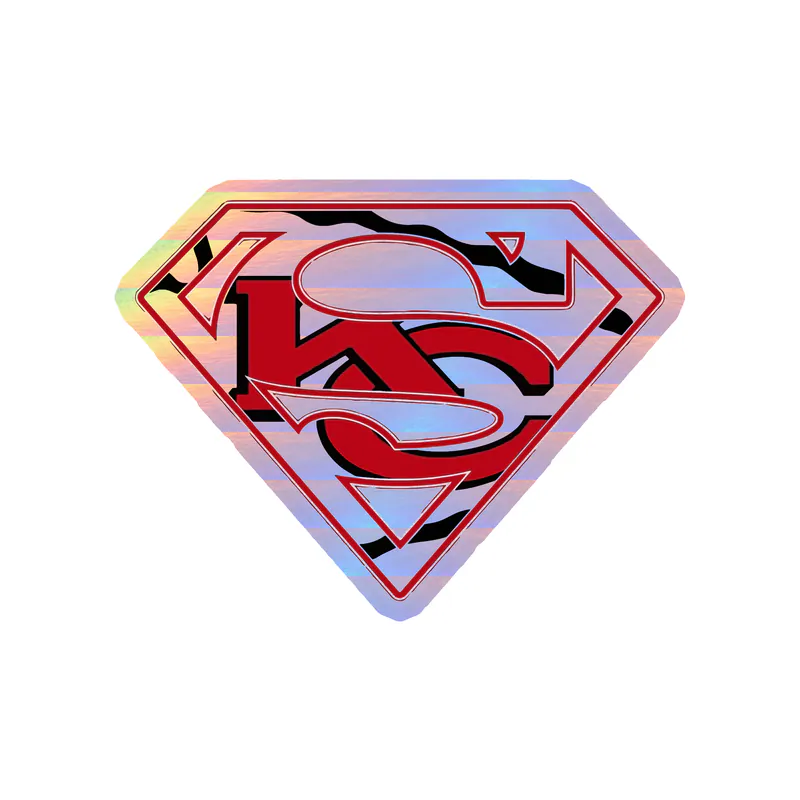 Kansas City Chiefs - Superman - Holographic Vinyl Sticker – Custom Size