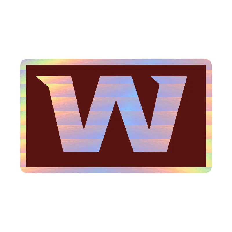 Washington Commanders - Burgundy Square- Holographic Vinyl Sticker - Custom Size