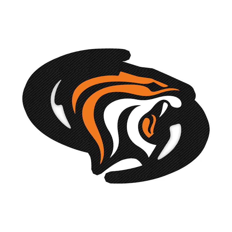 University Of The Pacific Tigers Carbon Fiber Vinyl Decal - Custom Size